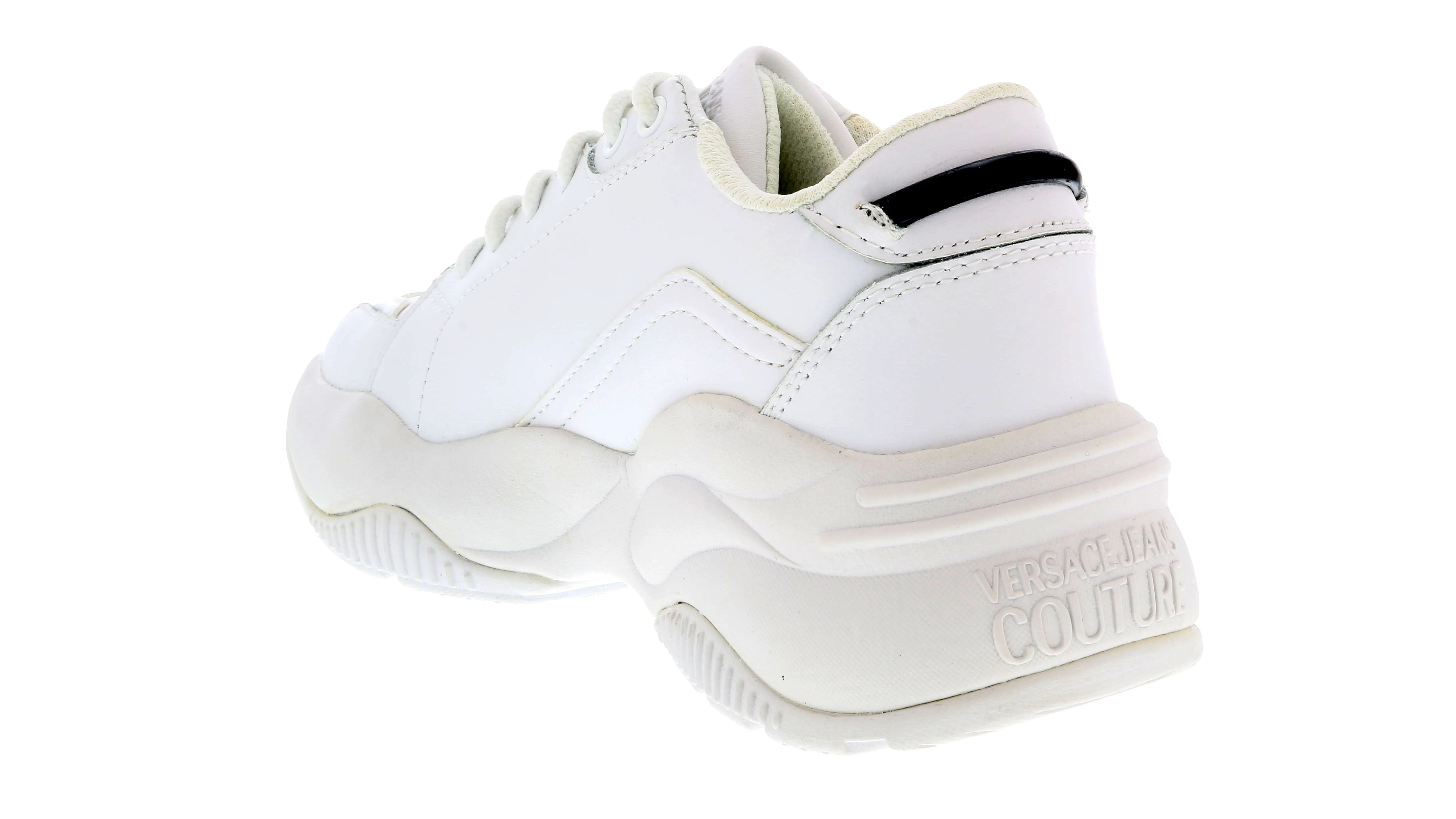 Versace Jeans Couture White Signature Classic Lace Up Sneakers