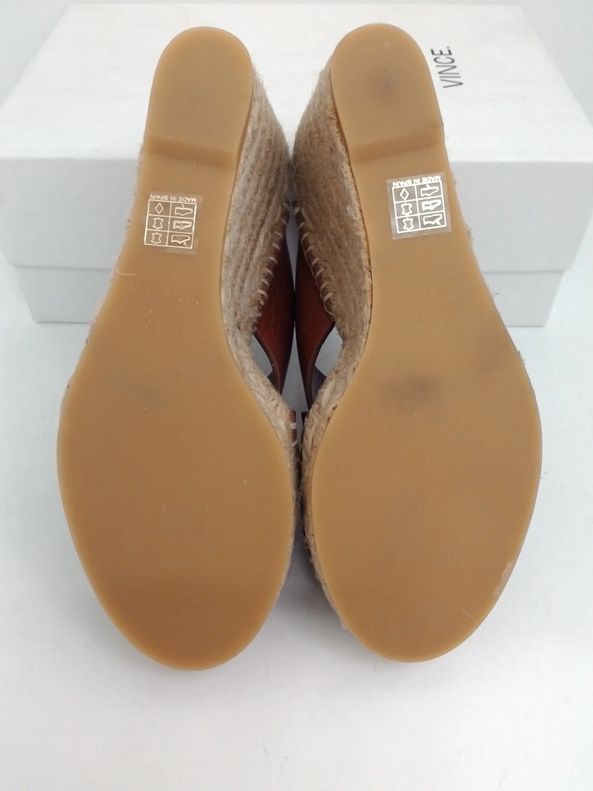 VINCE Women's Suraya Wedge Espadrille Whiskey and Black